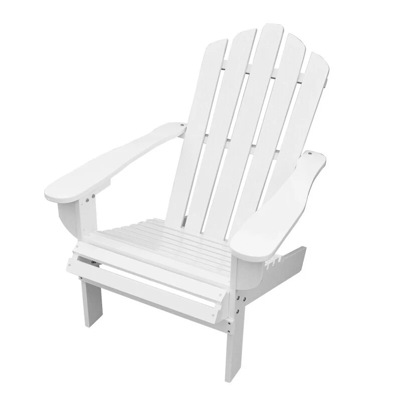 Outdoor Wood Reclining Adirondack Chair White