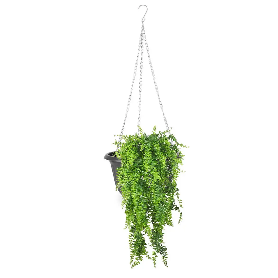 Plasticforte Plantenpot hangend - kunststof - antraciet - D20 cm