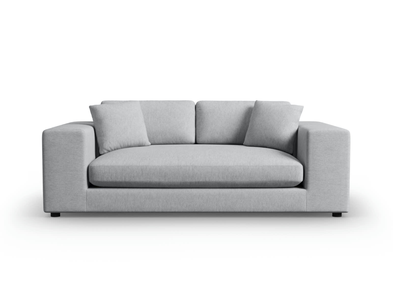 TENDANCE - Canapé 3 places en Tissu Structurel Gris Clair