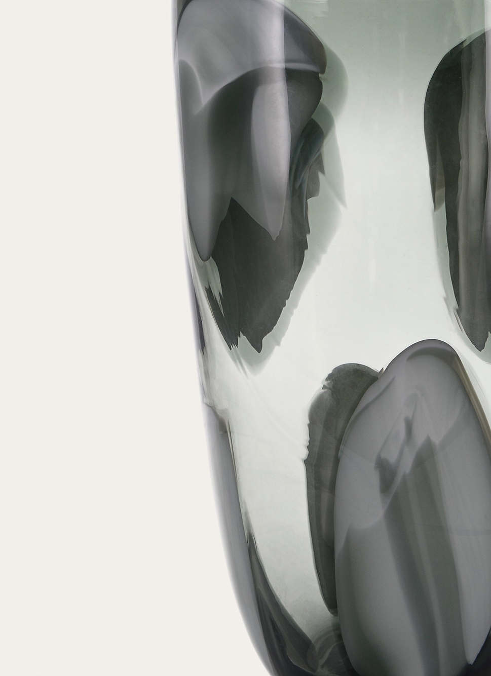 VASE EN VERRE EFFET BULLE DE SAVON BLEU GRIS