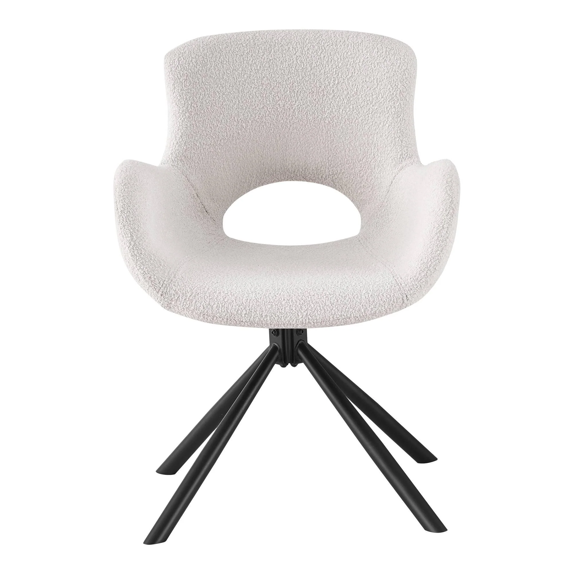Set van 2 eetkamerstoelen Amorim bouclé draaibaar