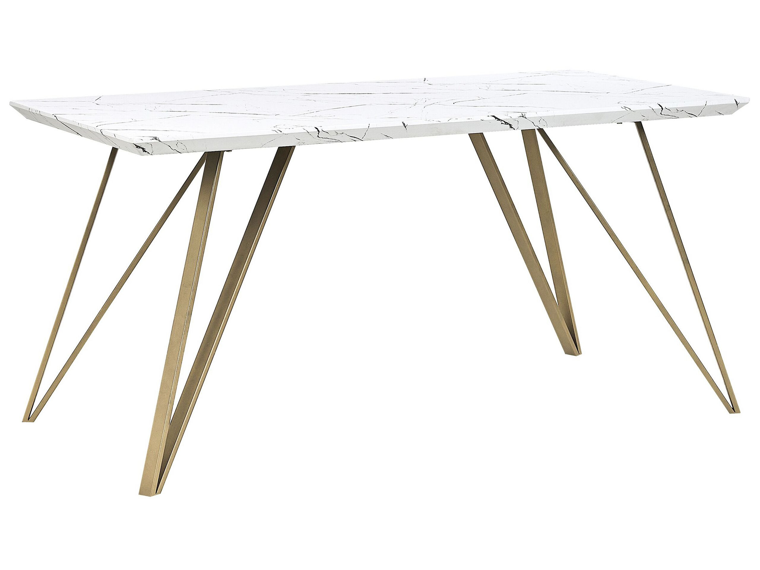 Stół do jadalni efekt marmuru 150x80 biały