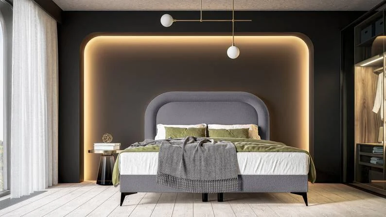 Boxspring Lorena chenille inclusief topper 160 x 200 cm