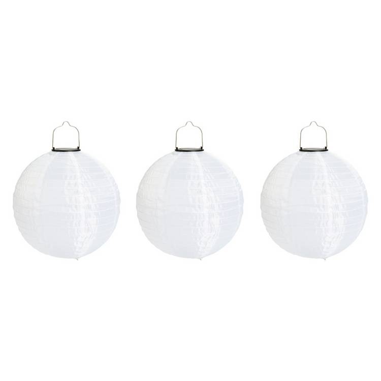 Habitat Solar White Lantern - Pack of 3