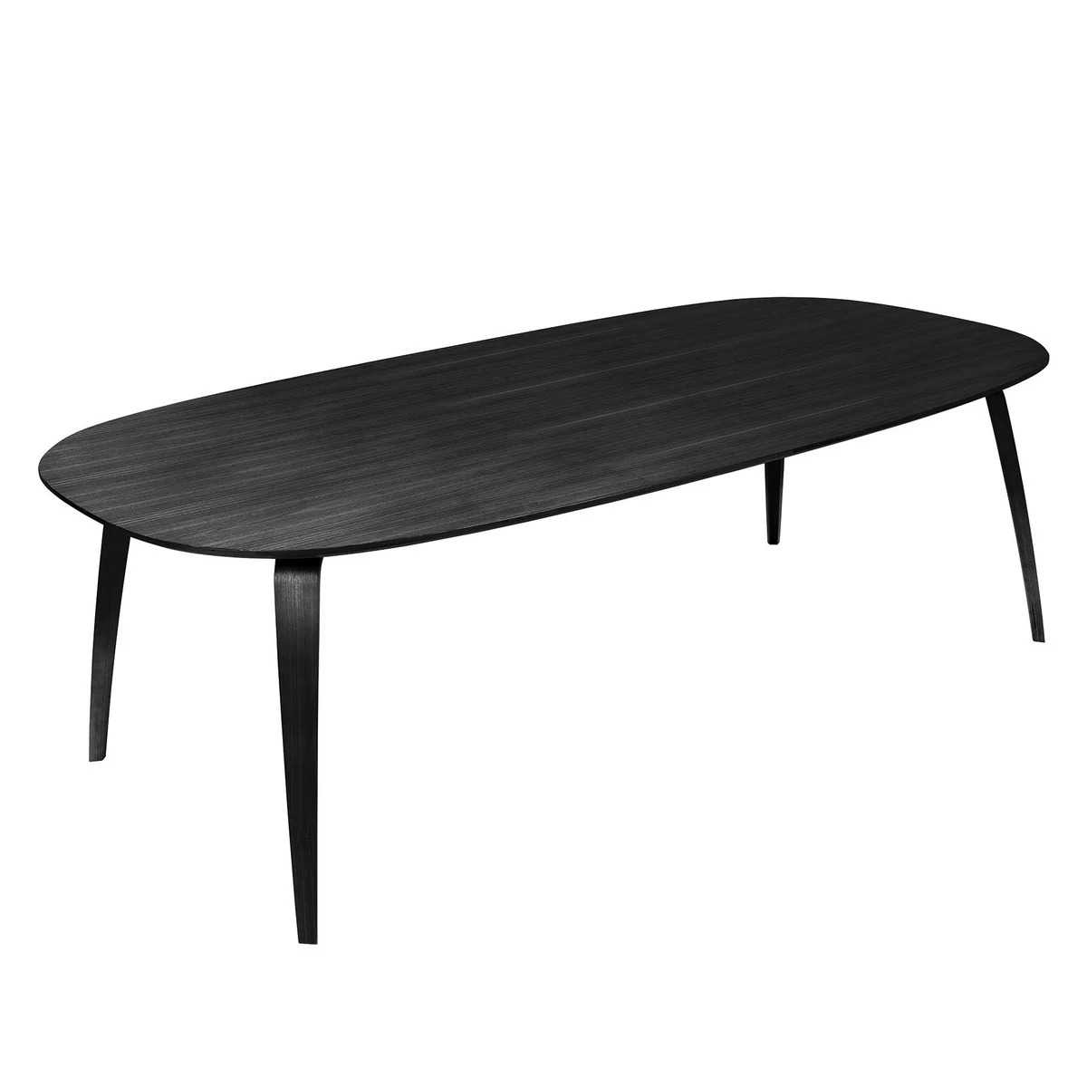 Gubi - Esstisch, elliptisch / 120 x 230 cm, Esche schwarz gebeizt