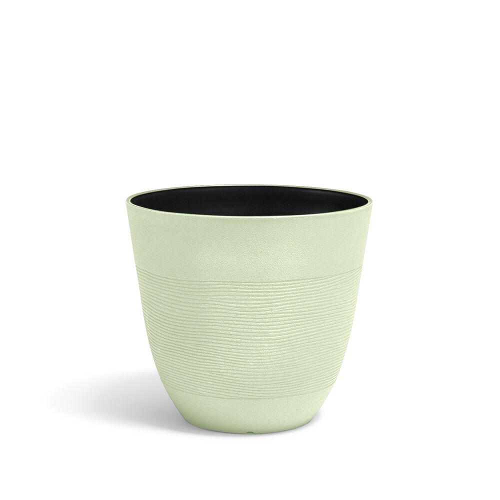 Cache pot grand modèle effet strié vert 30L Ø40xH36cm