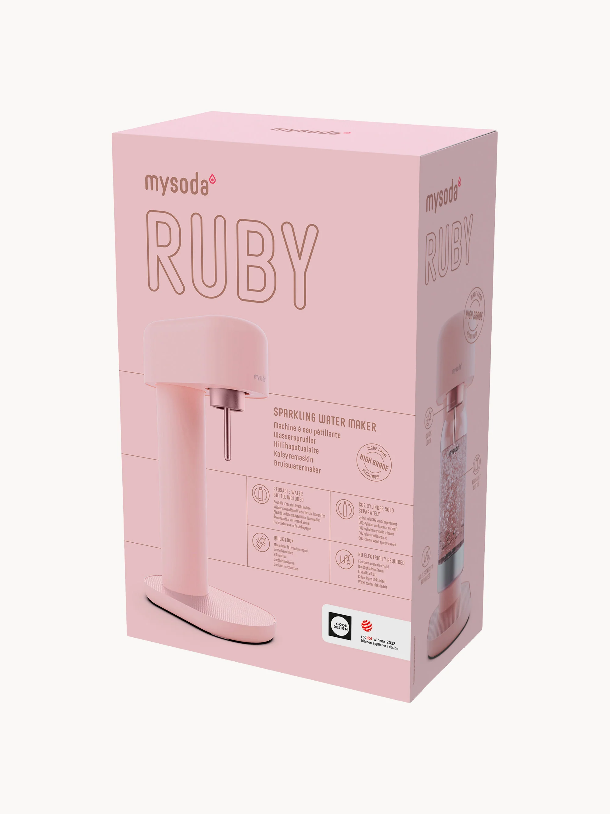 Wassersprudler Ruby 2 mit Flasche