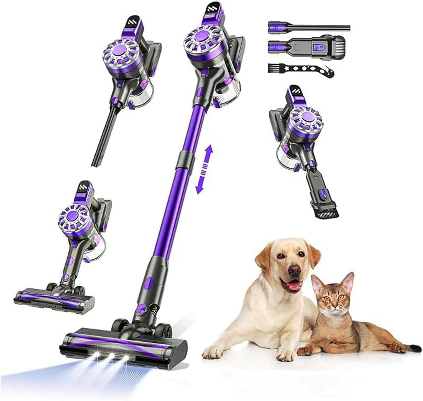 Cordless Vacuum Cleaner for Home,Lightweight Stick Vacuum Cordless Rechargeable with Power Suction, Up to 35 Mins Runtime, Hardwood Floor Vacuum for Pet Hair,Carpets,Tile(Black)