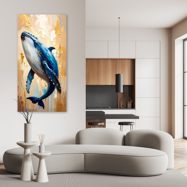 Obraz nowoczesny do salonu biura, Wieloryb Ssaki Ocean Zwierzęta 40x80