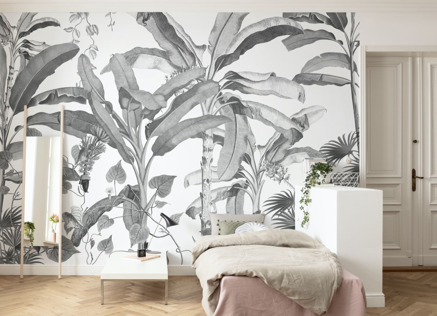 Sanders & Sanders fotobehang jungle zwart wit - 400 x 280 cm - 612077