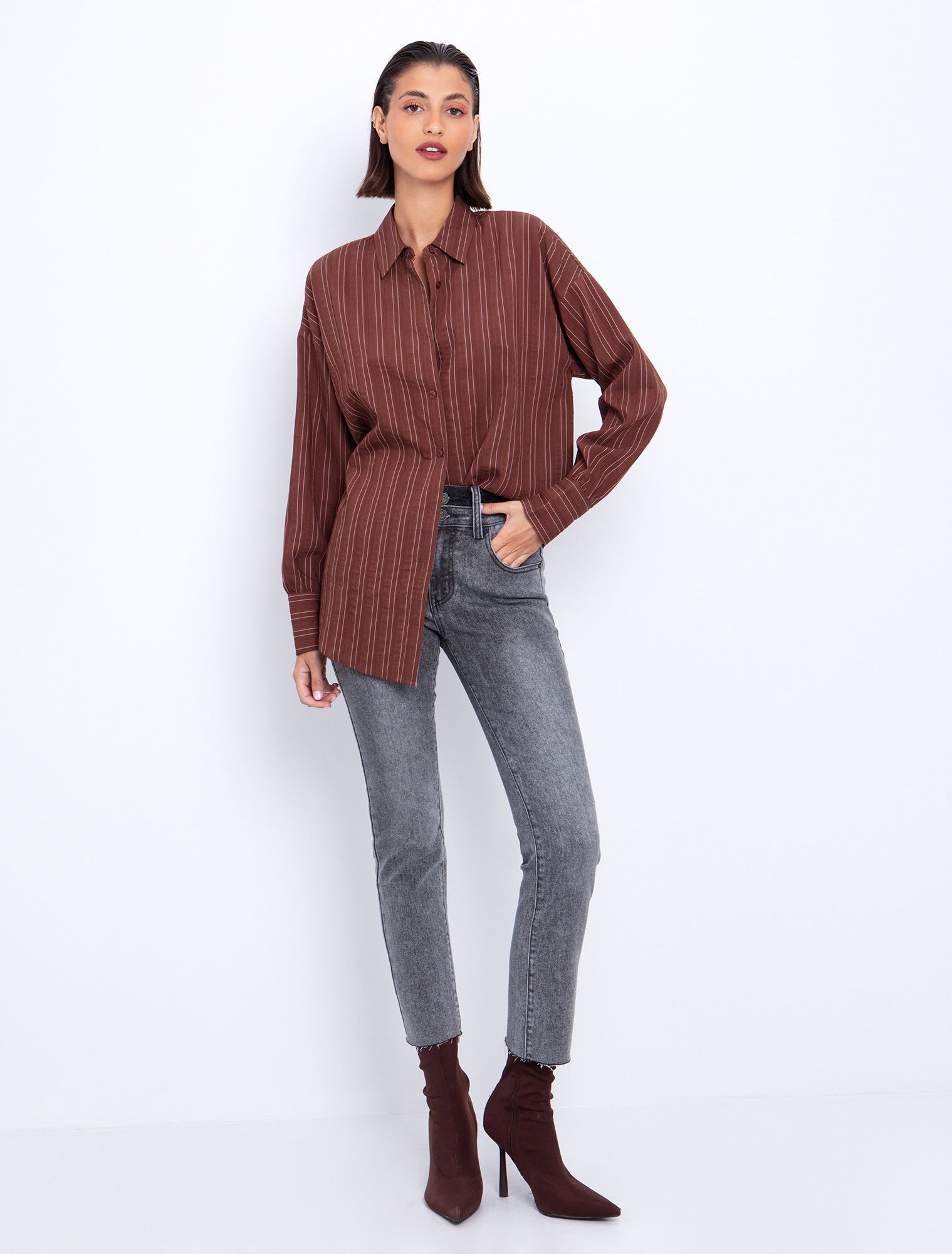 Oxford πουκάμισο ριγέ