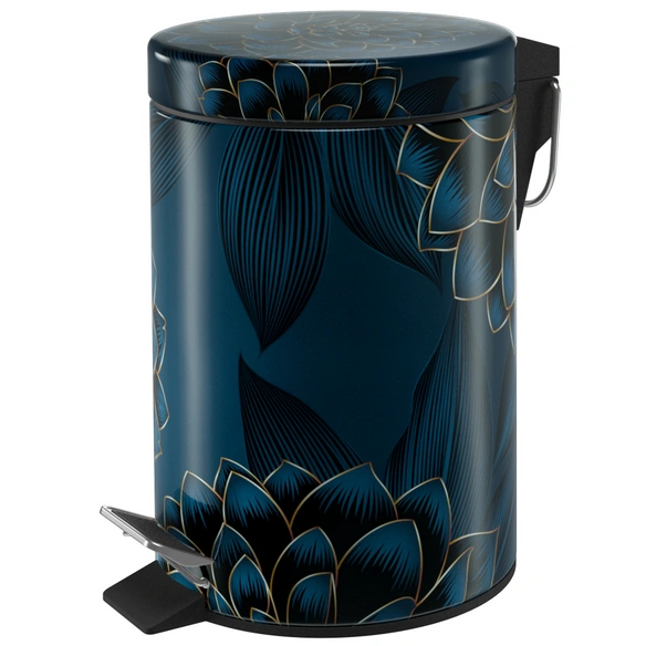 Kosmetikeimer »Dahlien«, 3,0L, Blau, Rund