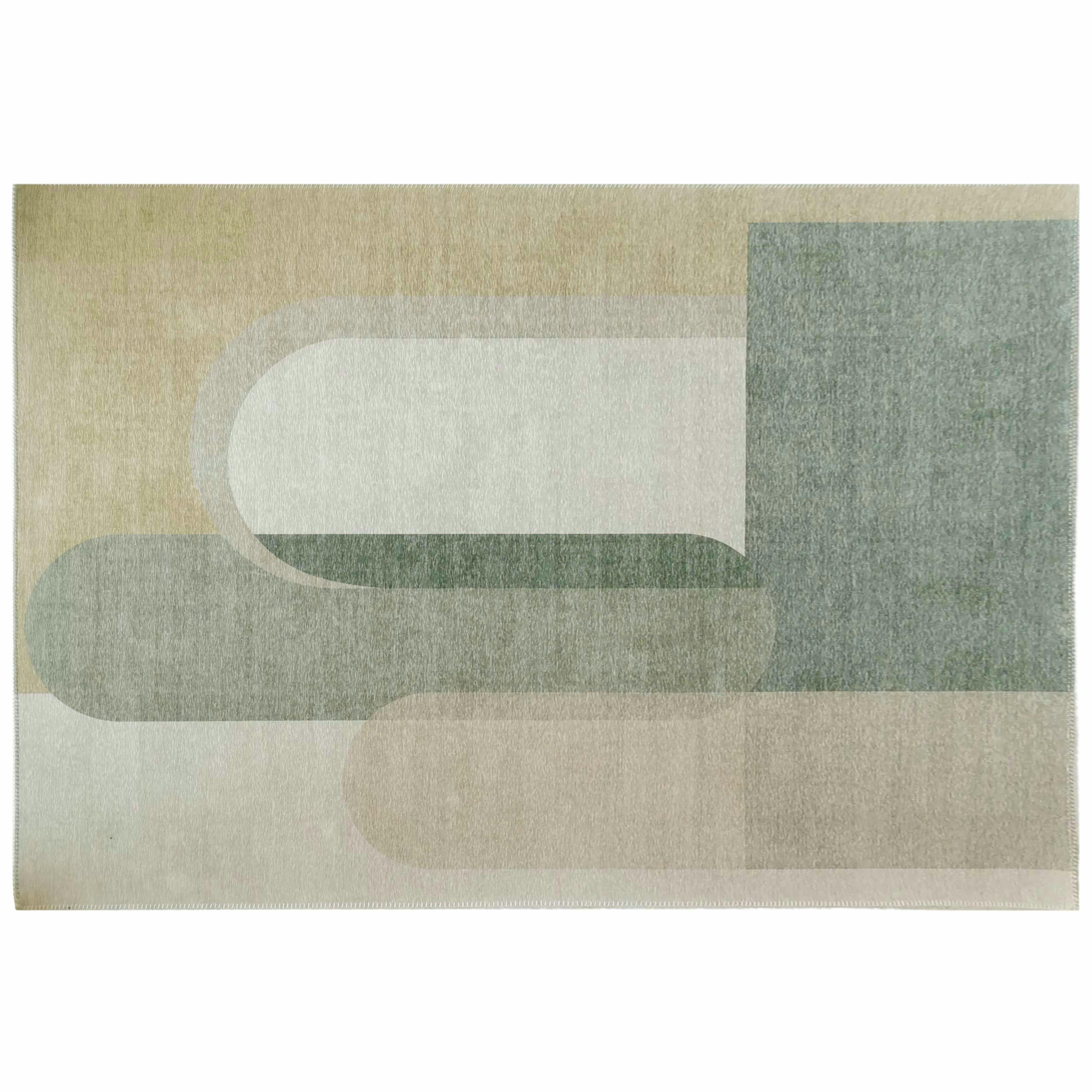 ENVOUTE - Tapis tissé motif abstrait design vert d'eau 120 x 170 cm