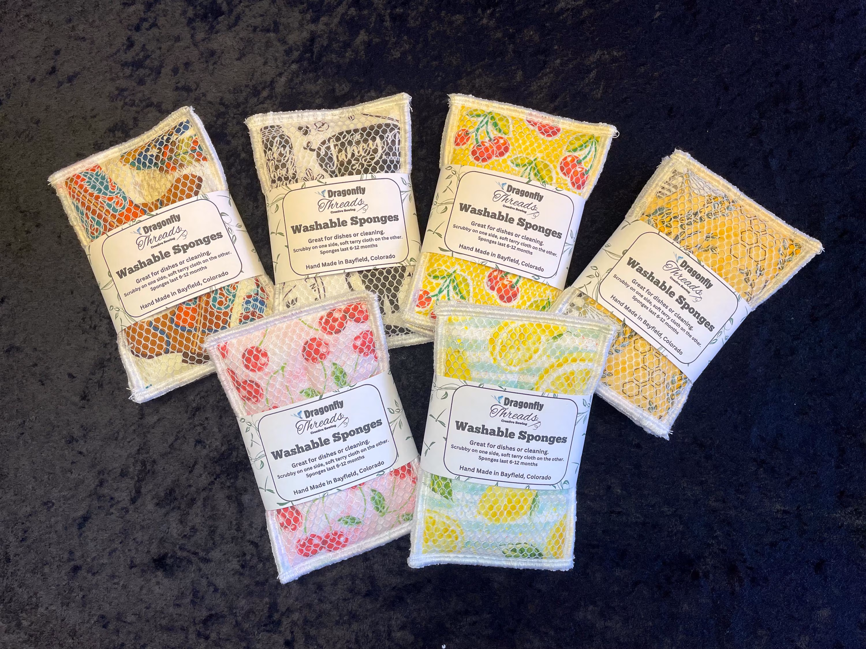 Reusable Kitchen Sponges: Eco-Friendly Dish Scrubber, Assorted Designs