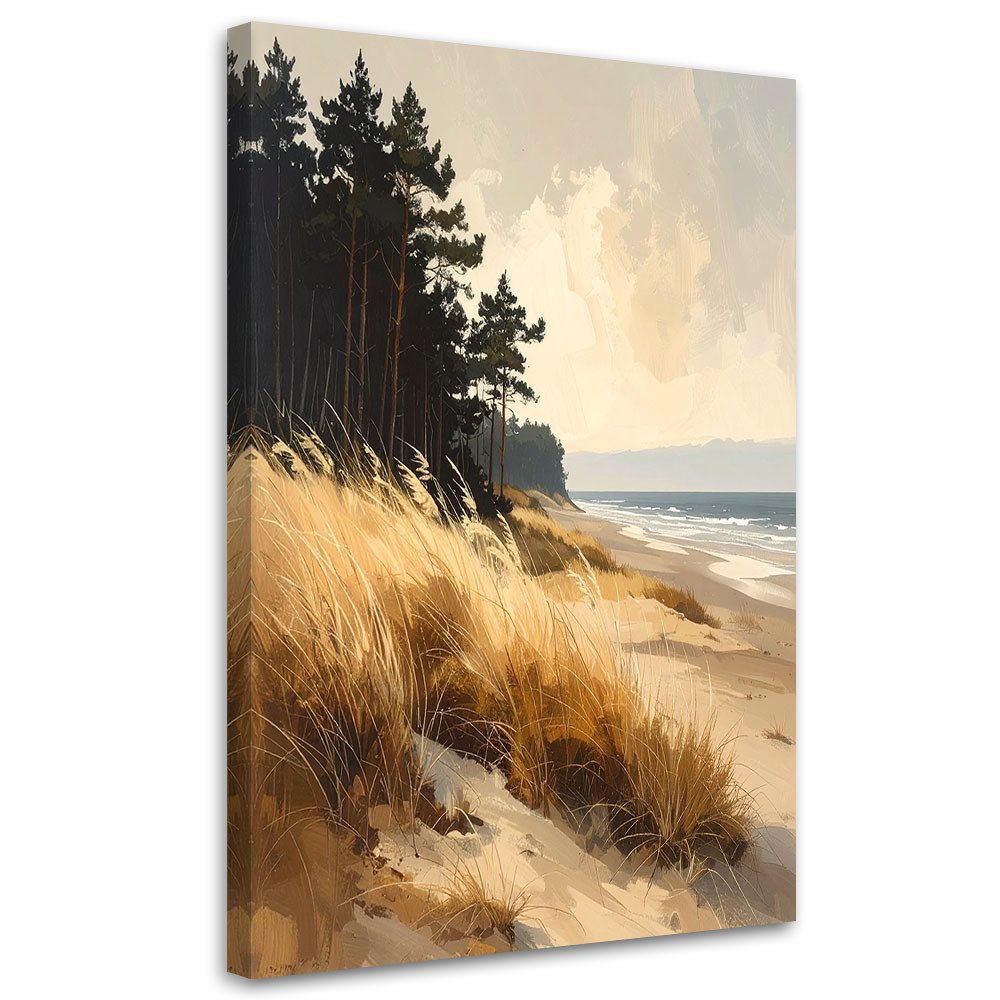 Obraz do salonu sypialni biura, Widok Plaża z Wydmami nad Morzem 20x30
