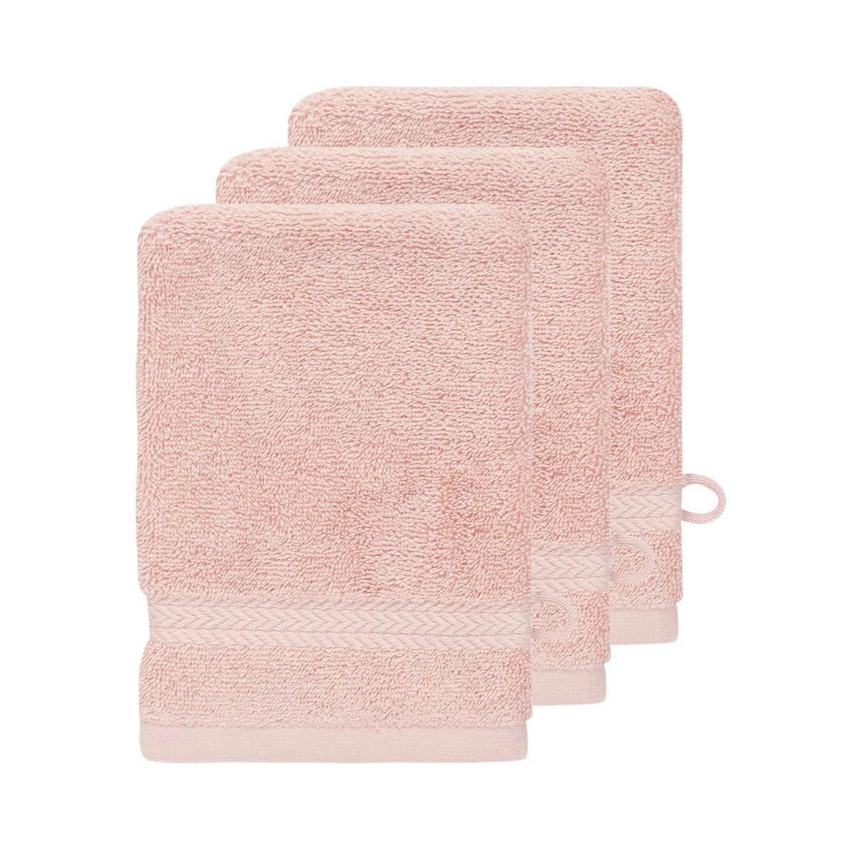 LUXURY - Lot de 3 gants de toilette 550gr/m²  poudre 16x22 cm