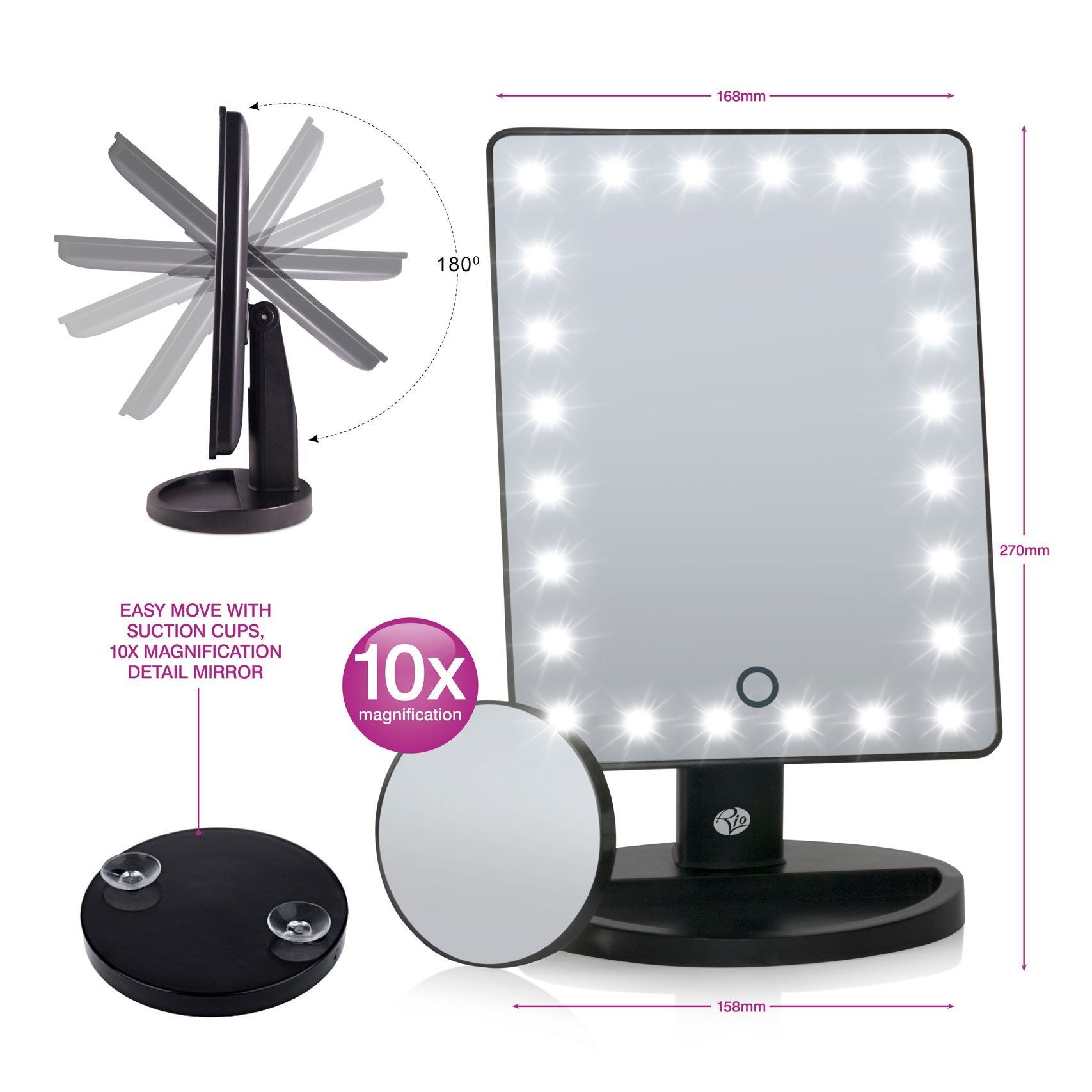 Rio 21 LED Illuminated Cosmetic and Make-up Mirror