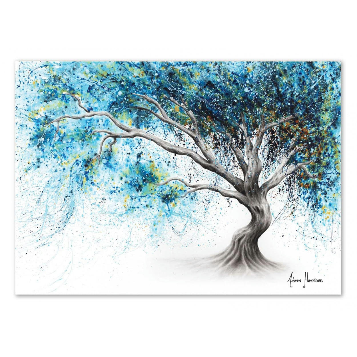 ASHVIN HARRISON - BLUE CRYSTAL DREAM TREE - ASHVIN HARRISON - Affiche d'art 50 x 70 cm