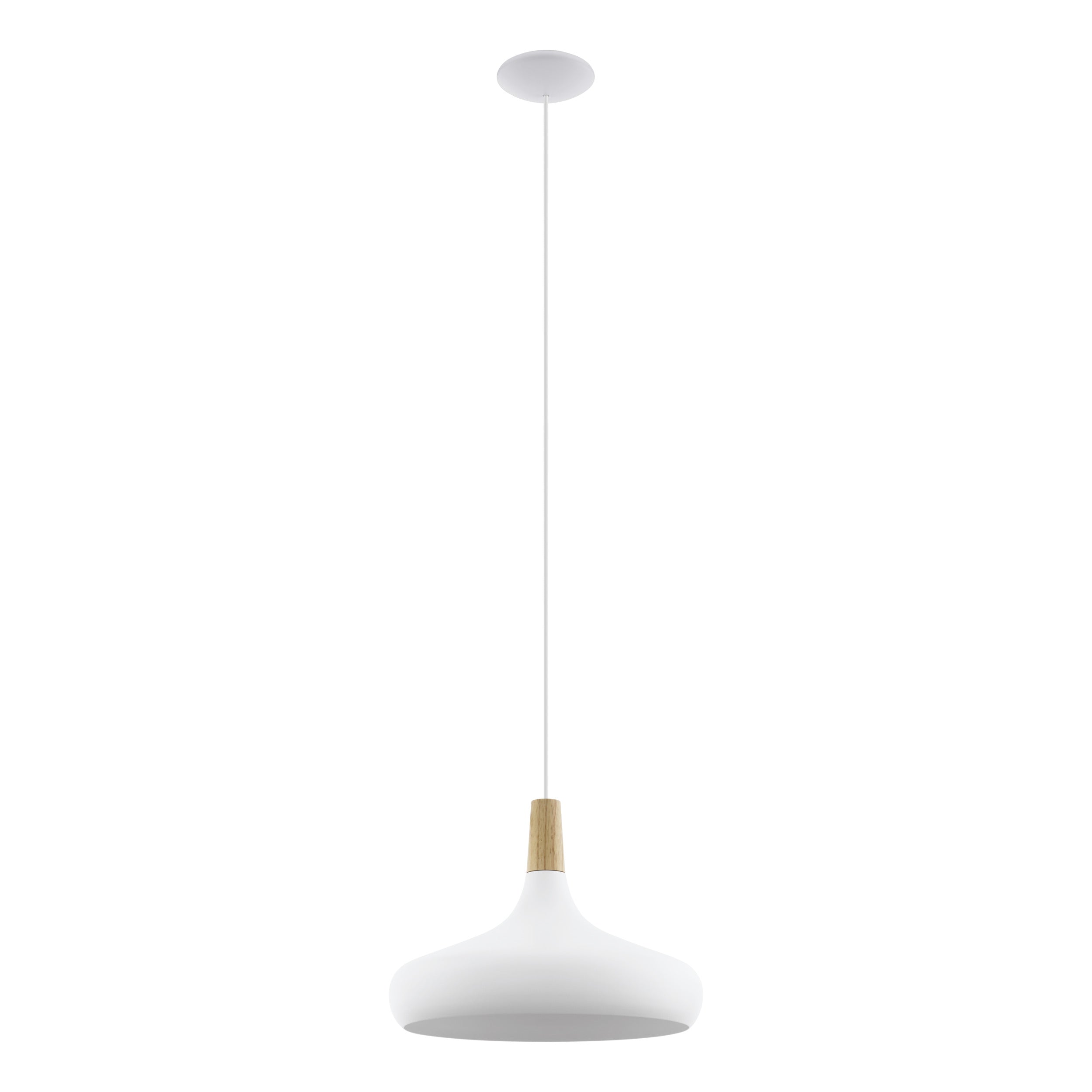 EGLO hanglamp Sabinar - e27 - ø 40 cm - wit/bruin