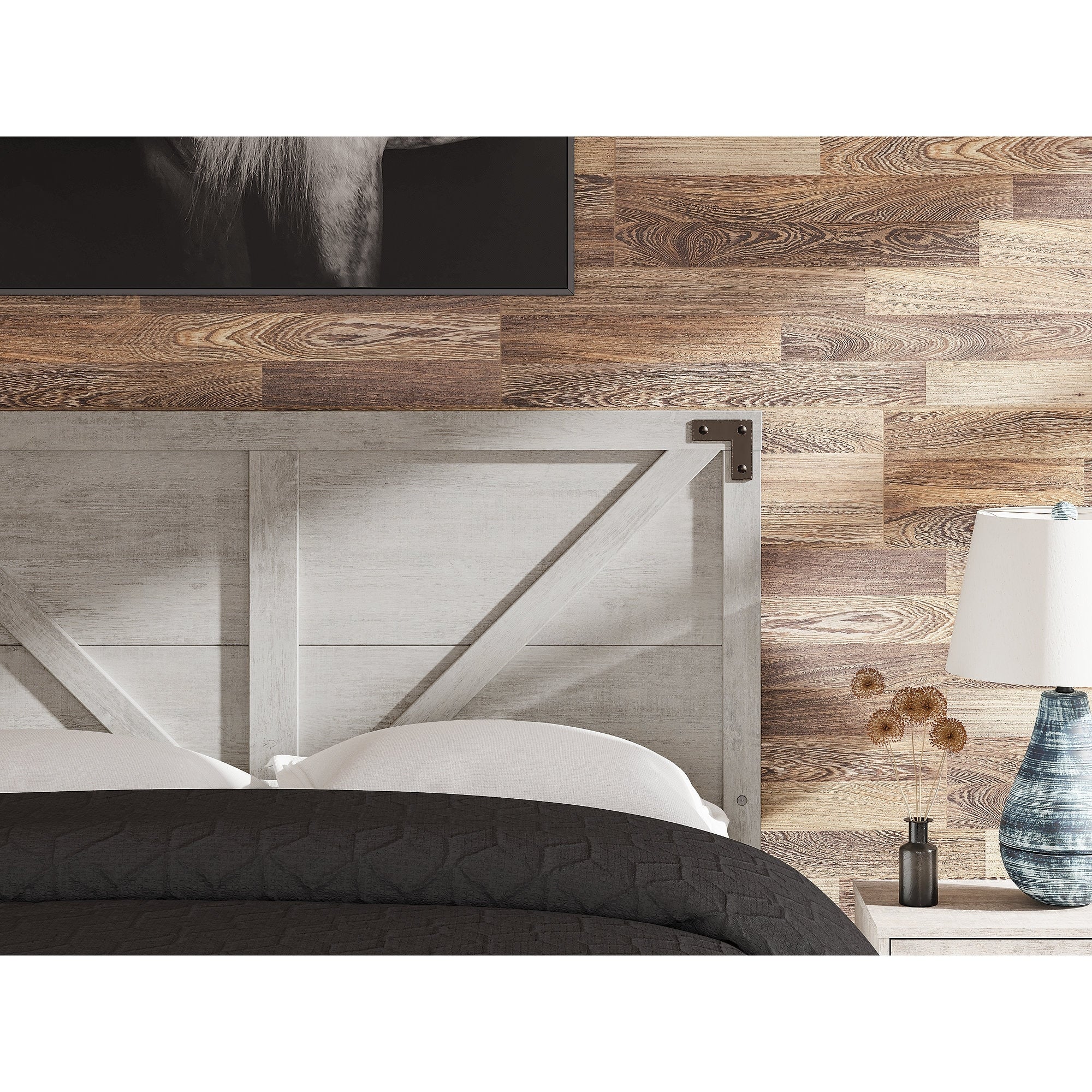 Signature Design by Ashley Shawburn Gray Crossbuck Panel Headboard