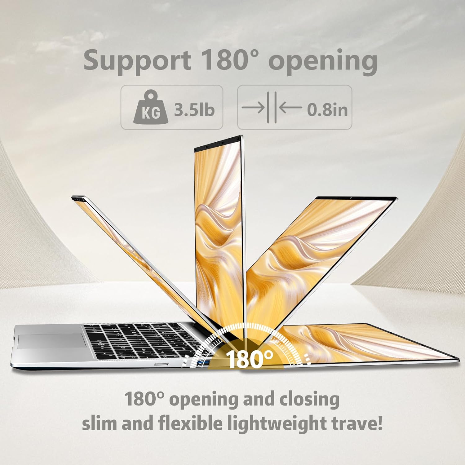 15.6 inch Laptop  Laptops with Celeron N4000  2025 Gaming Laptop for 8GB LPDDR4 256GB SSD  IPS FHD 1920x1080  WiFi+BT4.2+Mini HDMI+TF Card Slot  Traditional Laptops Computers Convertible 180° Netbook