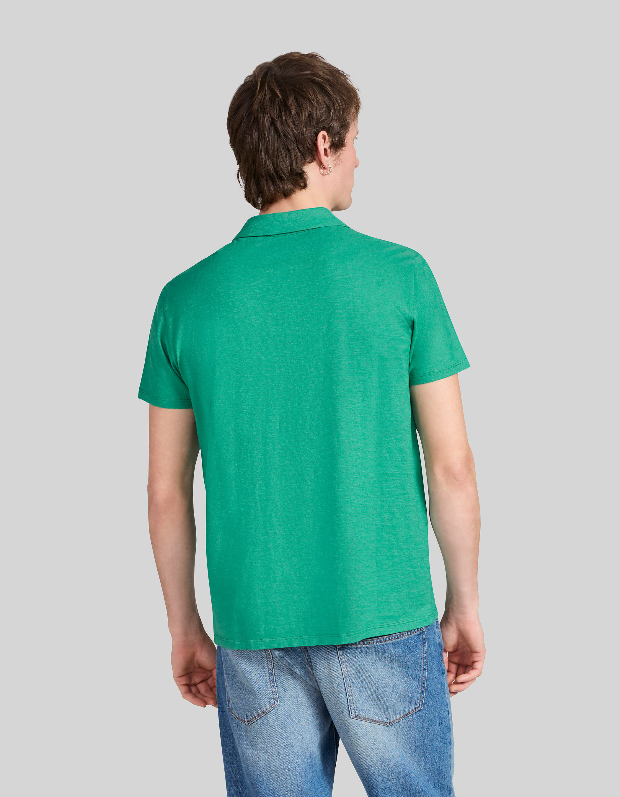 Polo blanc L'Essentiel coton bio flammé Homme
