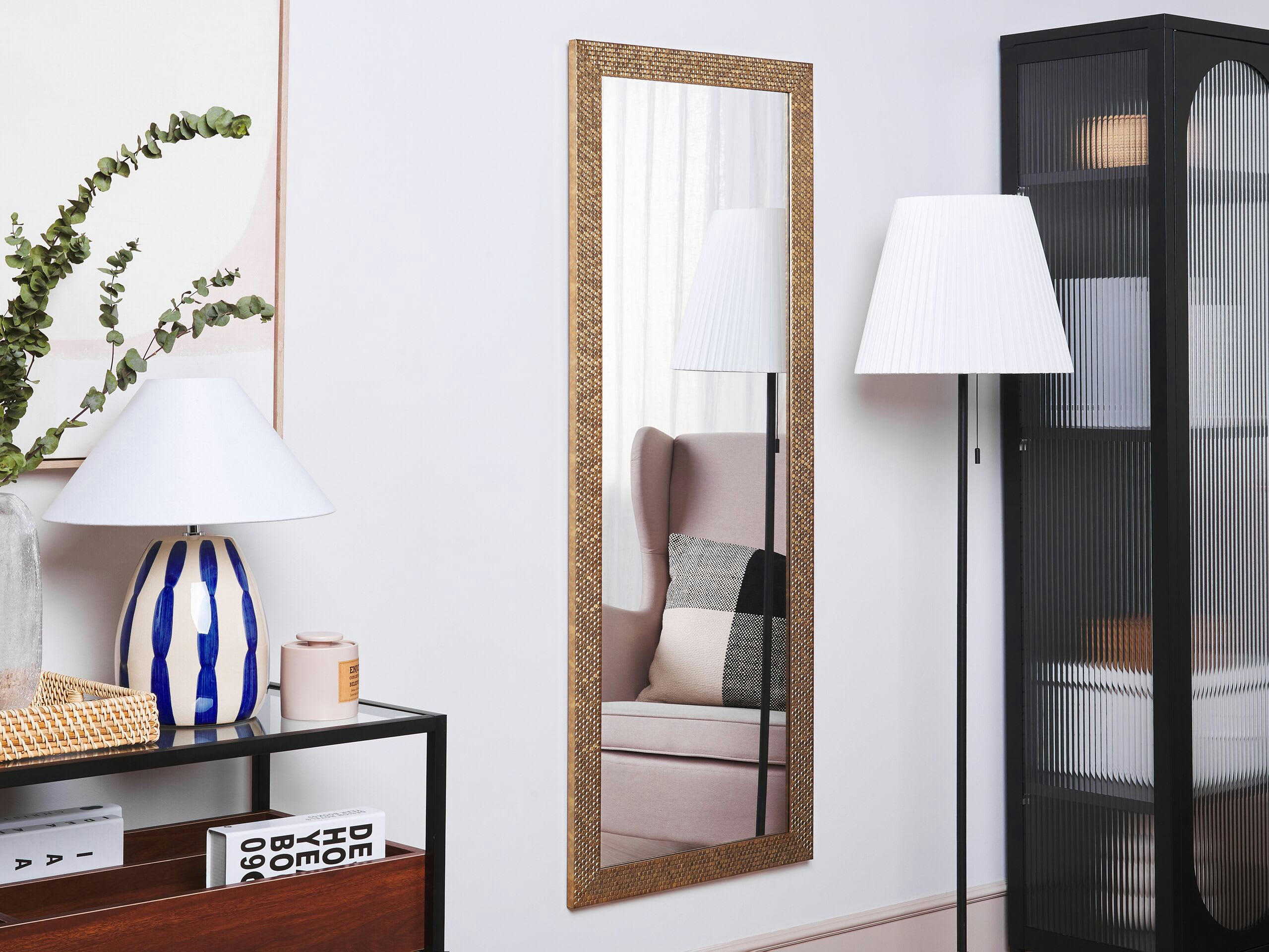 AJACCIO - Miroir en matériaux synthétiques laiton 130x50