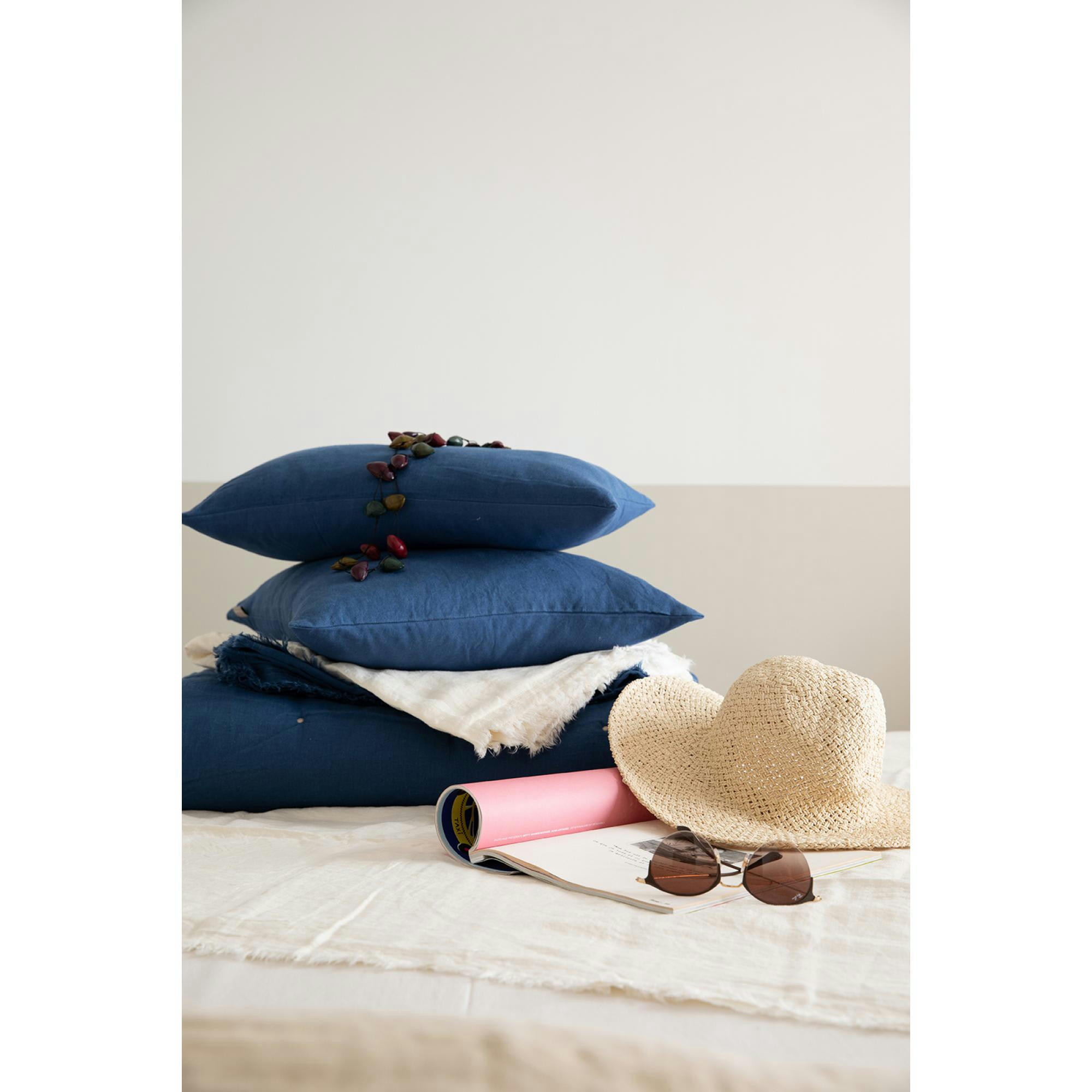 ZEFF - Coussin uni  en lin touareg 40 x 65