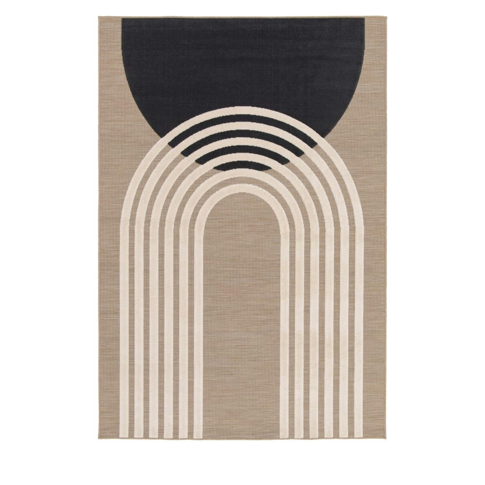 TULI II - Tapis contemporain à motif géométrique noir 120x170 cm