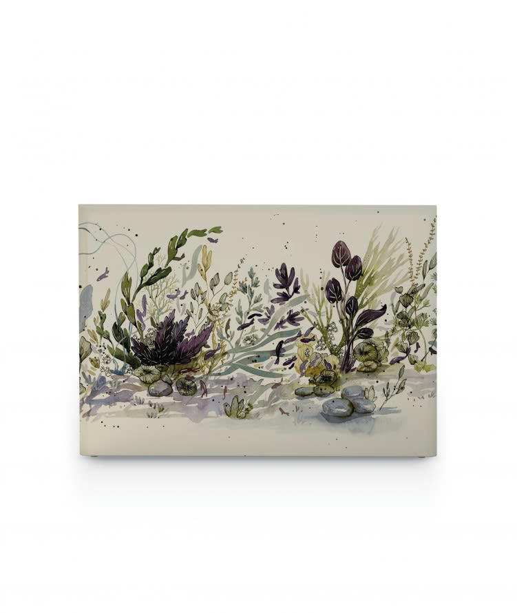 ONDE MARINE - Tête de lit avec housse Bleu 140 cm