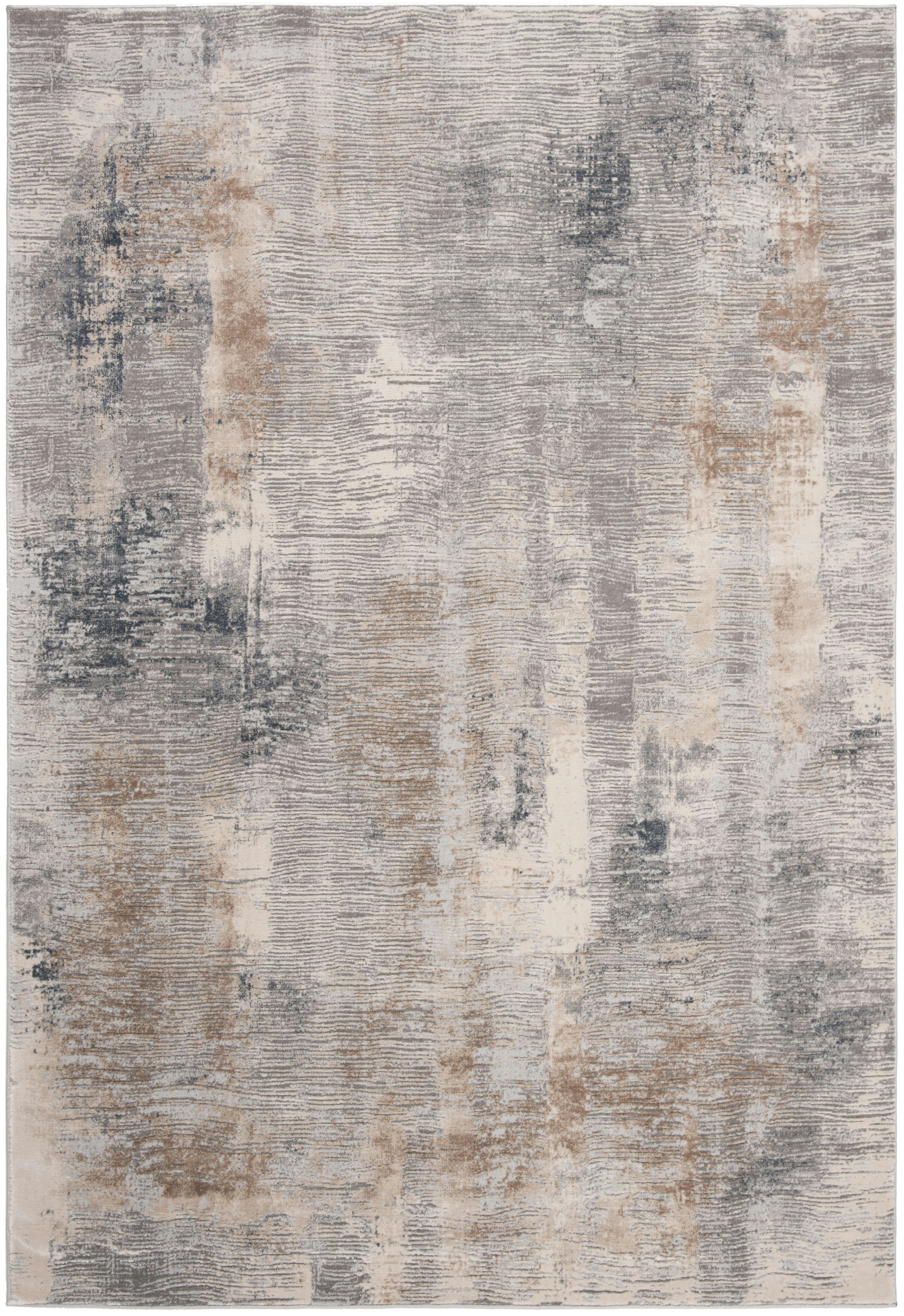 INVISTA - Tapis de salon interieur en crème & gris, 122 x 183 cm