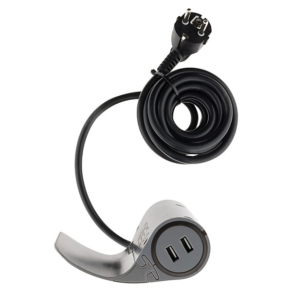 Multiprise Schuko   2 USB A - Gris - Thomson