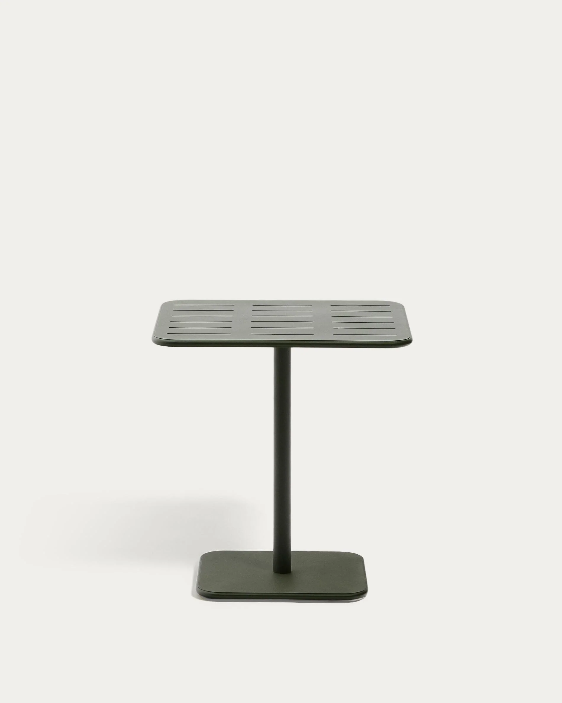 Brai outdoor table in green galvanised steel 70 x 70cm
