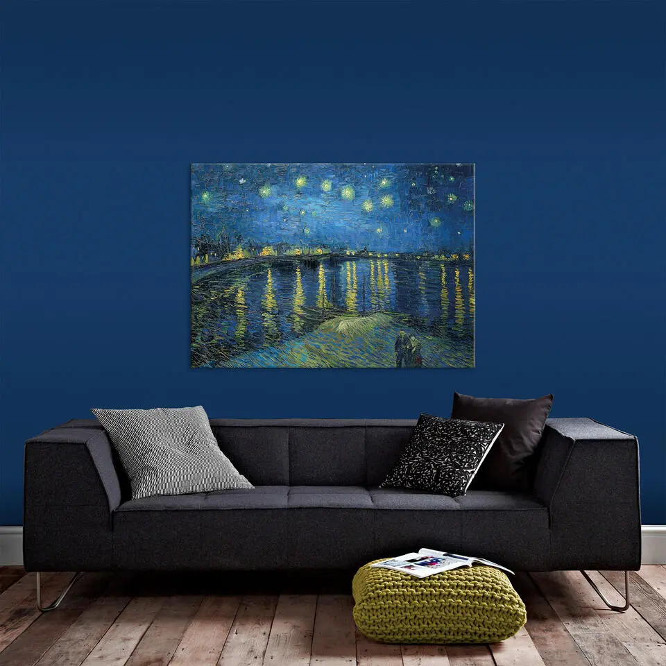 Art for the Home Canvas - Van Gogh Starry night over the Rhone 100x70