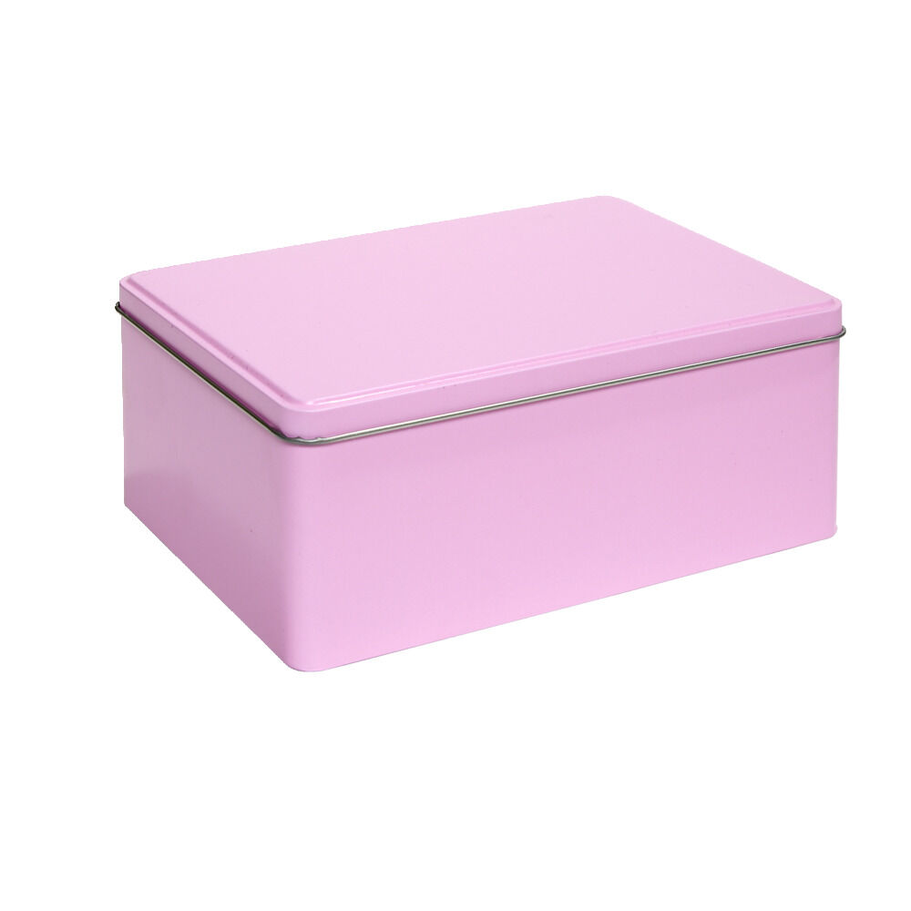 BoÎte métal rectangulaire unie 20x14,5xH8cm (3 modèles)
