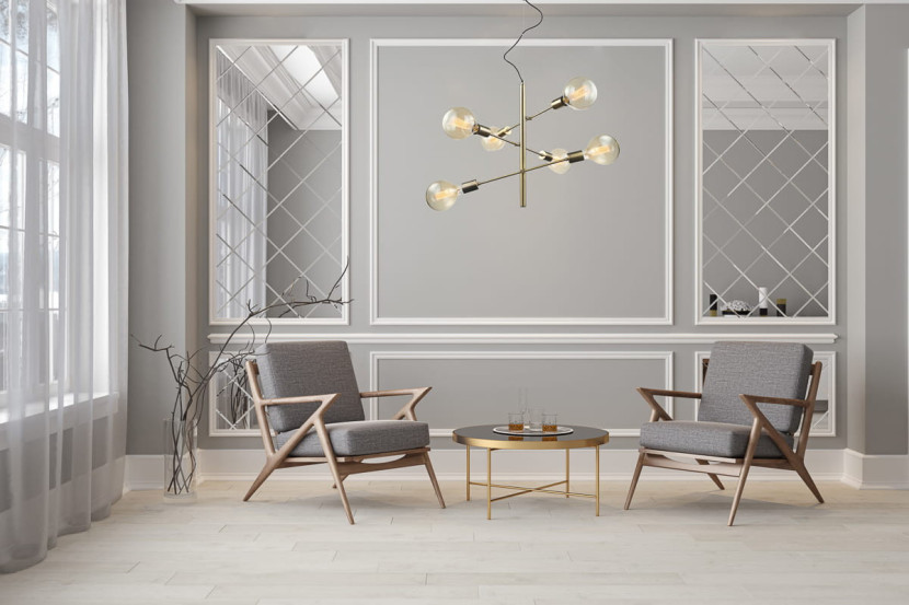 Lampa wisząca brąz antyczny Madalyn 6xE27x40W wym: 130x51x51 cm Italux