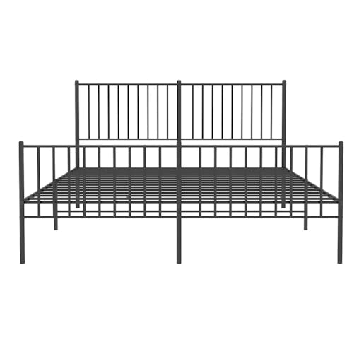 NNEVL Metal Bed Frame with Headboard and Footboard Black 153x203 cm Queen
