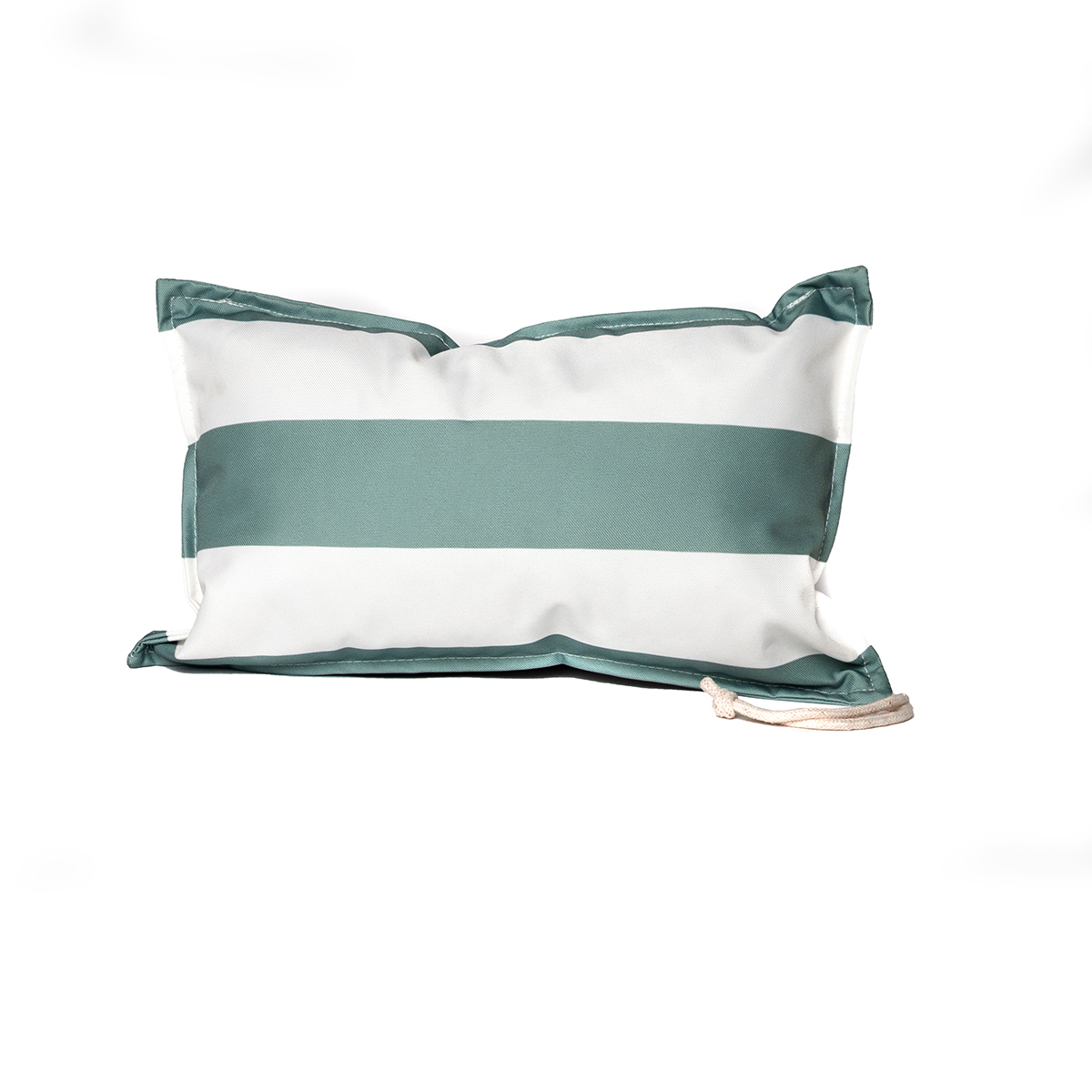 Almofada praia impermeável riscas branco e verde