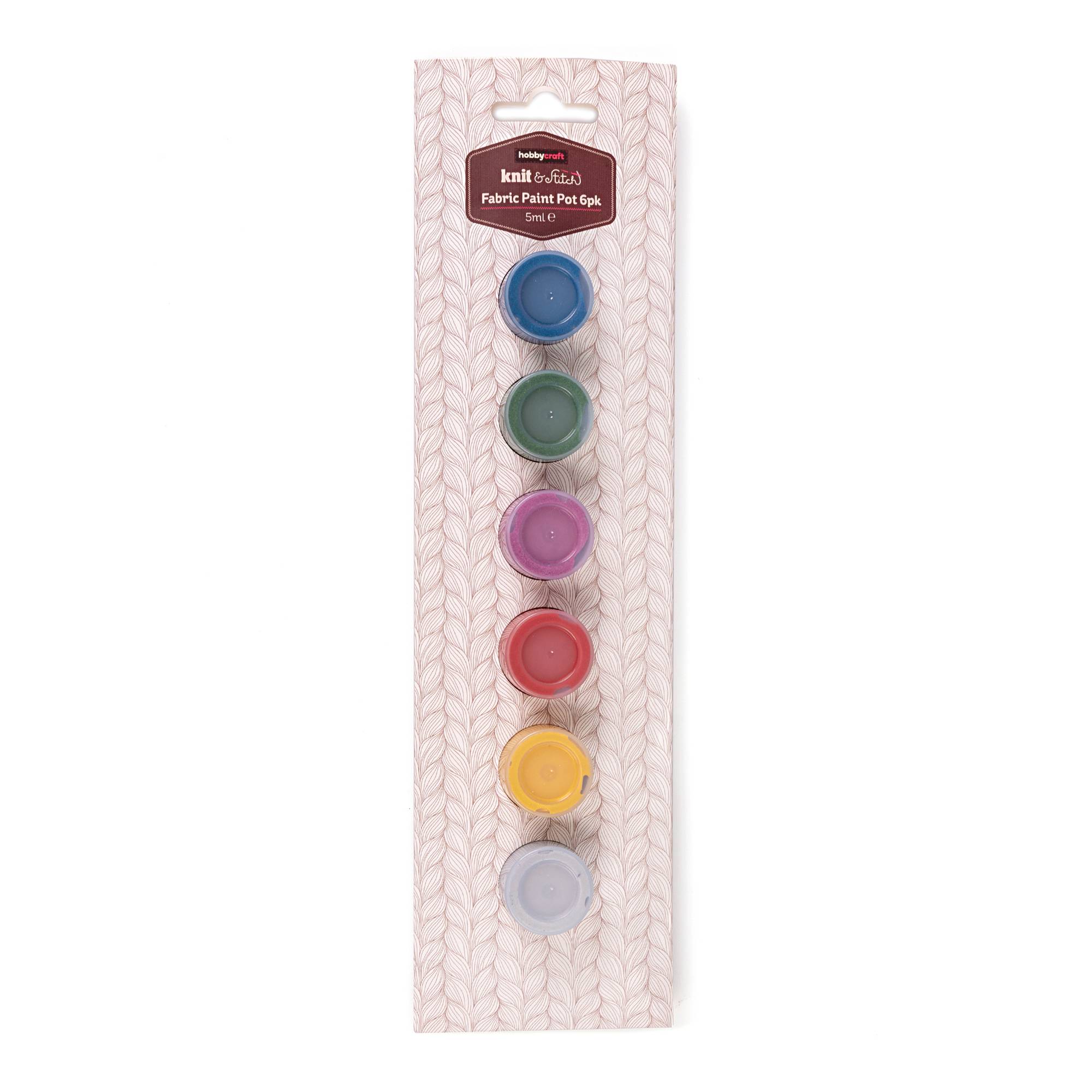Metallic Fabric Paint Pots 5ml 6 Pack
