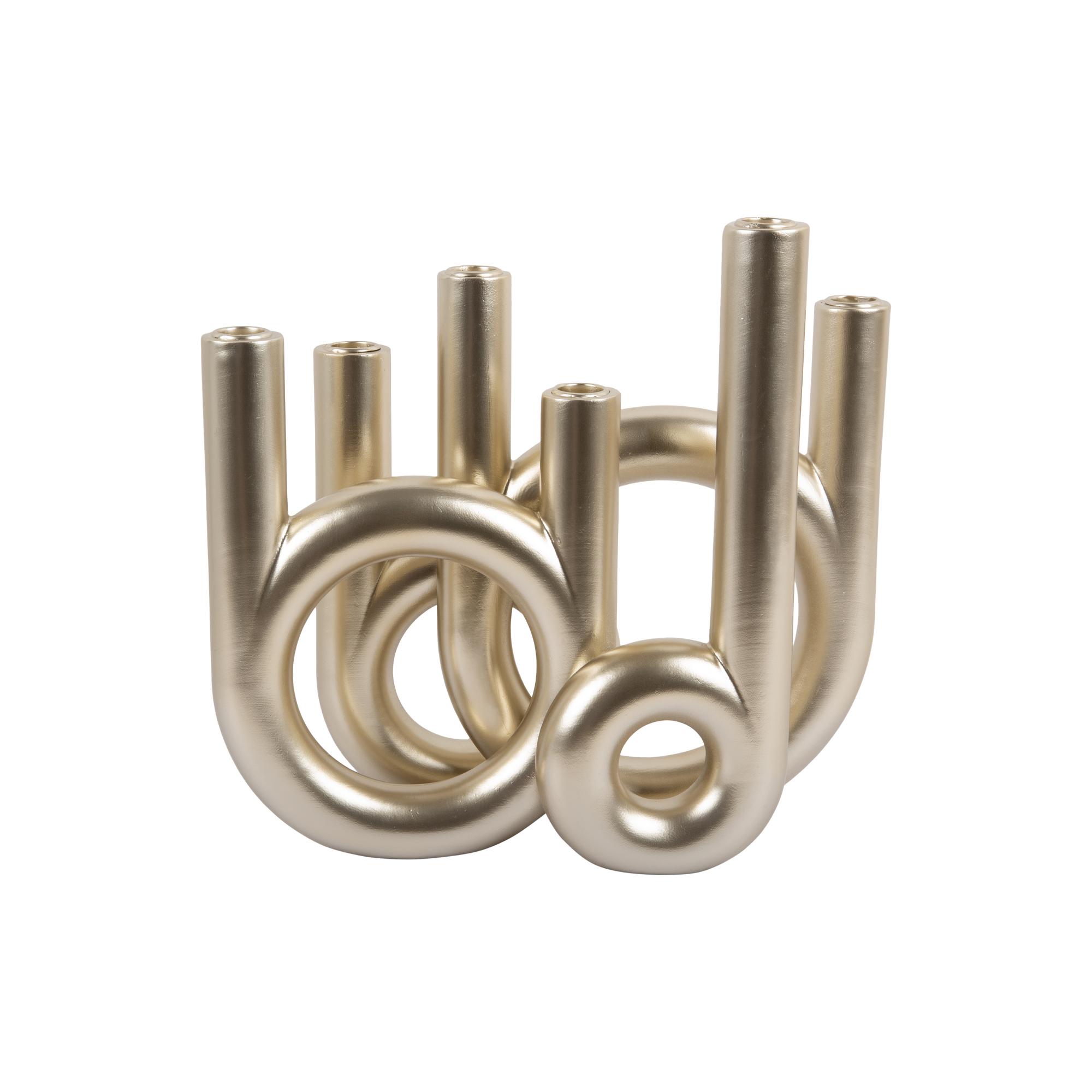 Present Time kandelaar Rings Groot - goud - 35x13.5x32.5cm