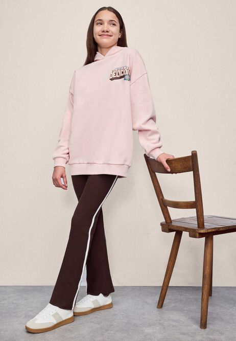 Older Girls Pale Pink Bubble Tea Hoodie