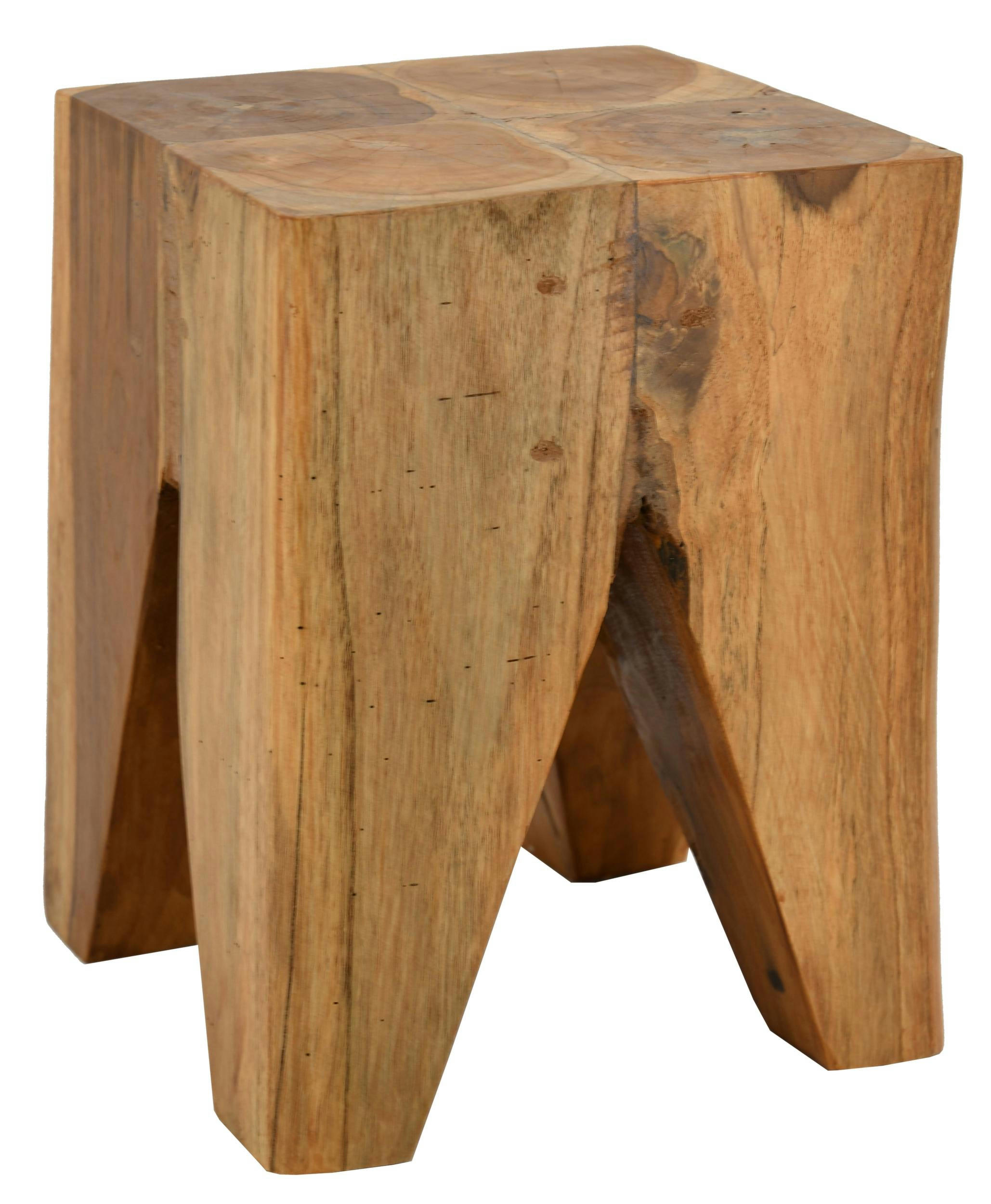 - Tabouret carré en teck massif gru