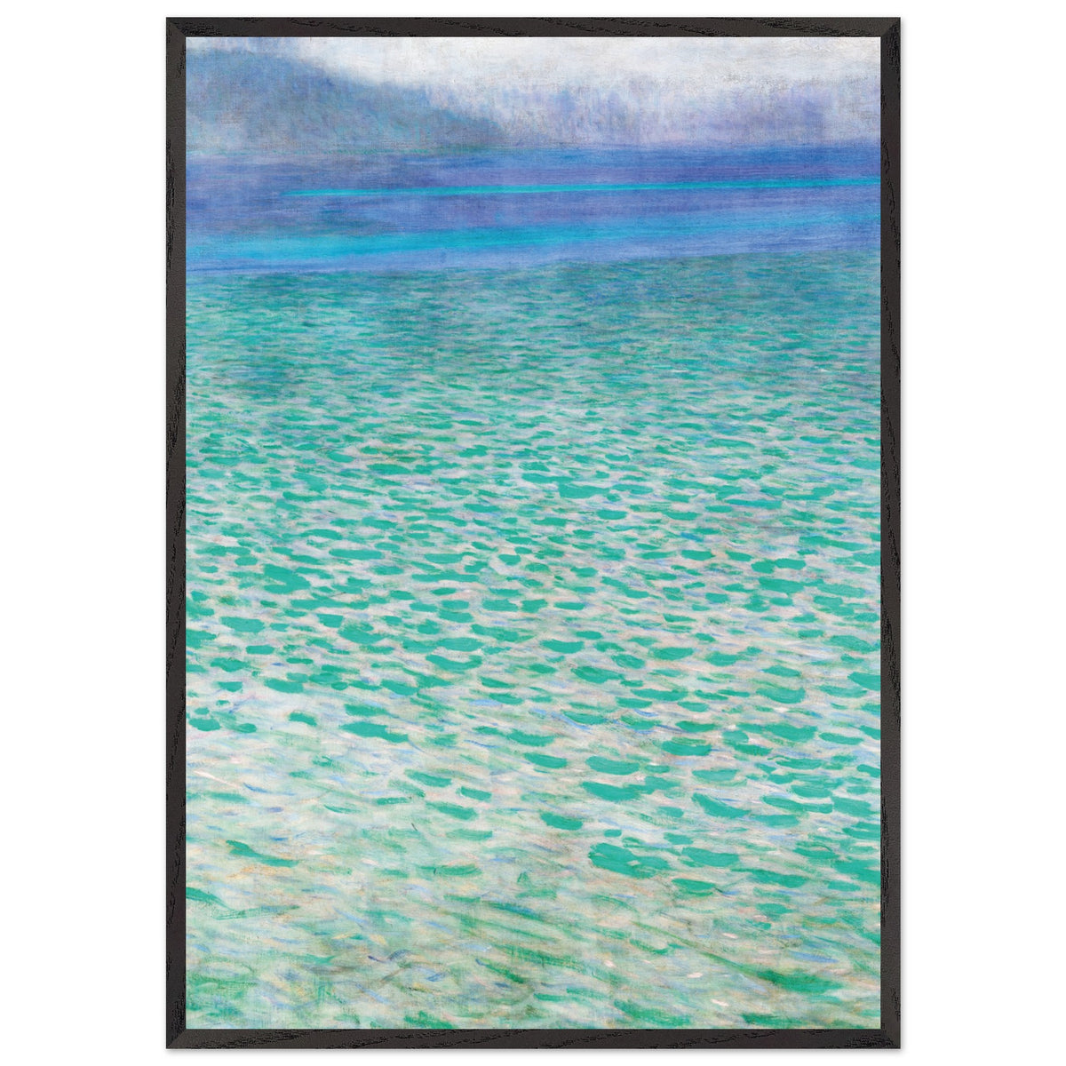 Artfulprints Poster met Lijst Gustav Klimt - Attersee  - 70x100 cm - Turquoise