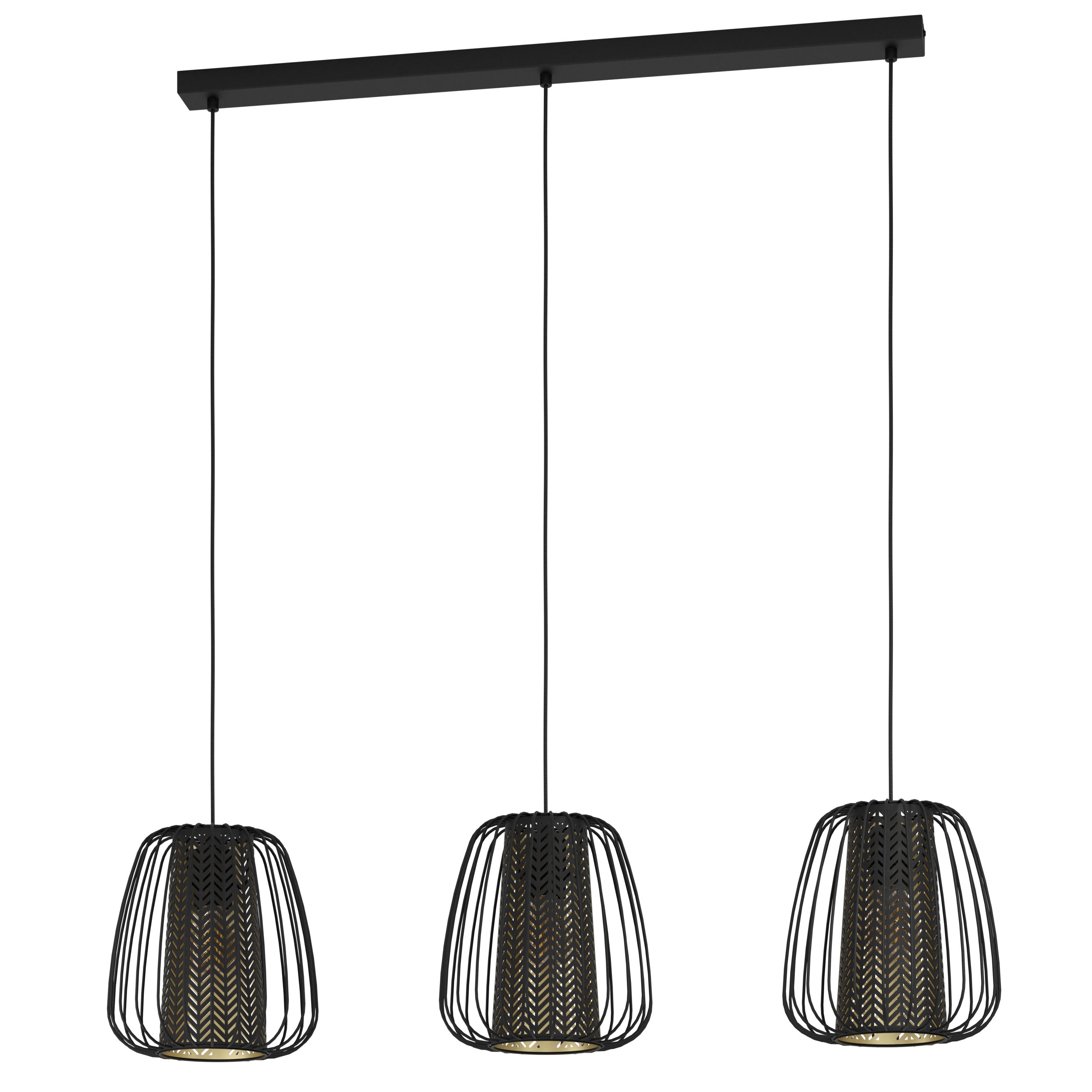 EGLO hanglamp Curasao - e27 - 99,5 cm - zwart/goud