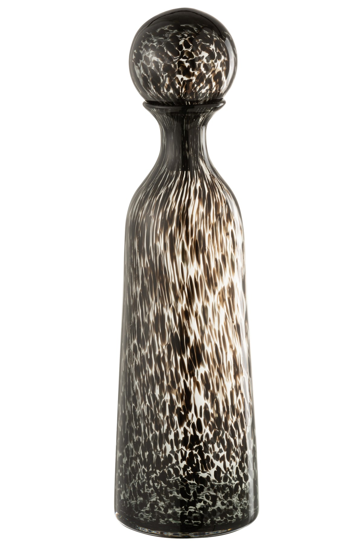 J-Line decoratie Fles   Stop Stip Hoog - glas - zwart - large
