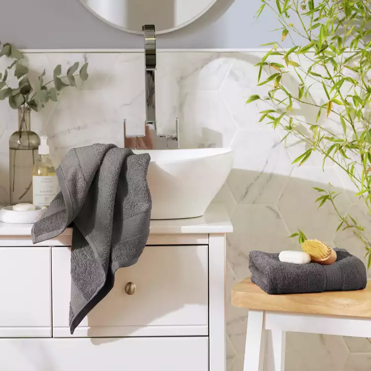 Habitat Hygro Anti Bac Hand Towel - Grey