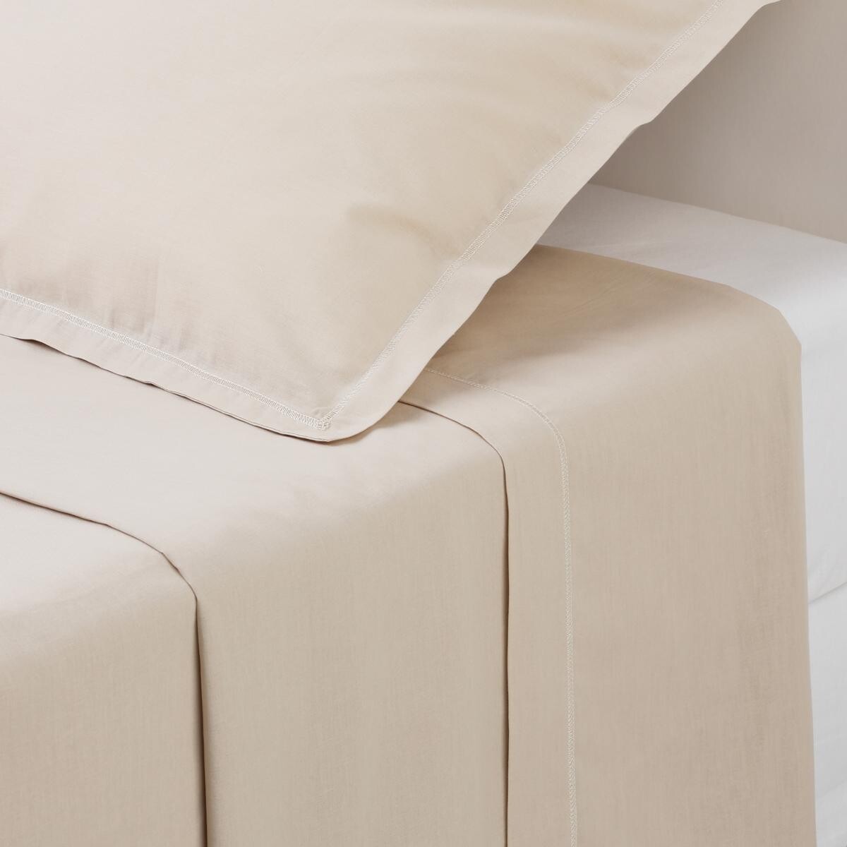 Cotton sheet Beige, 240x290 cm