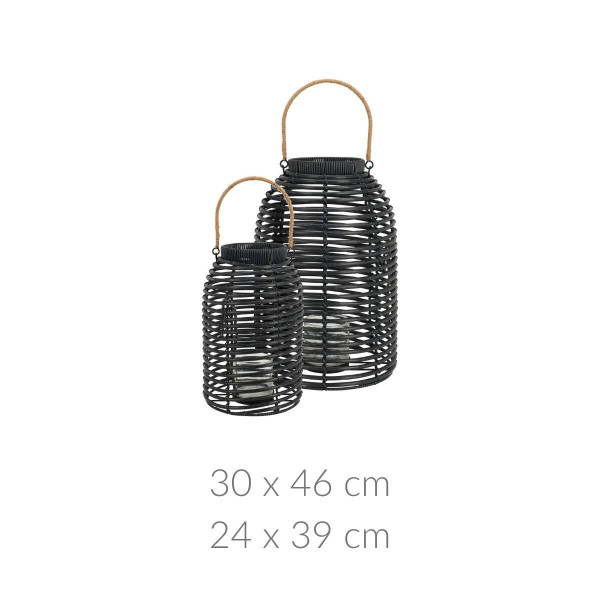 Lampiony dekoracyjne z technorattanu, 2 sztuki