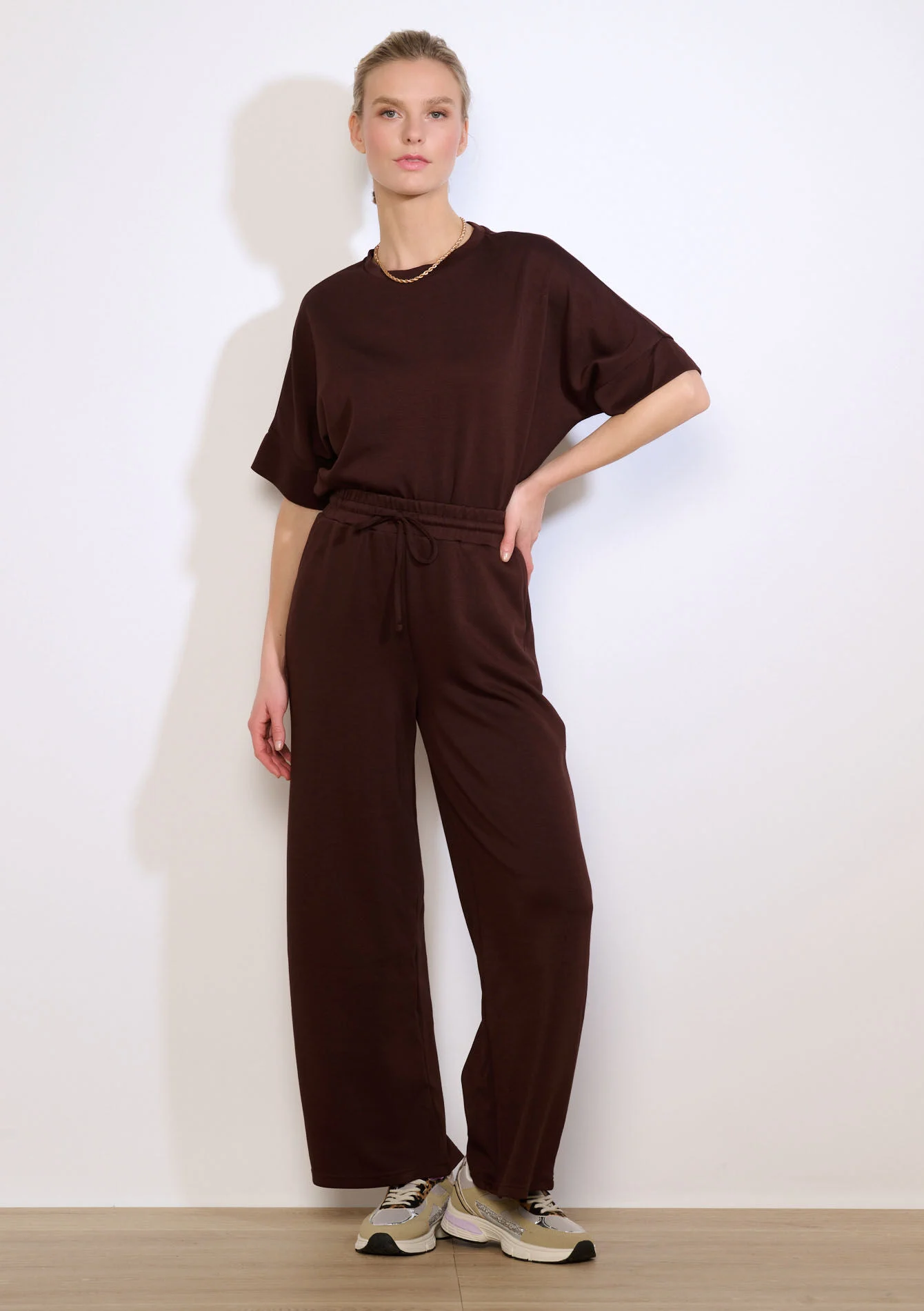 Wijde joggingbroek van modal