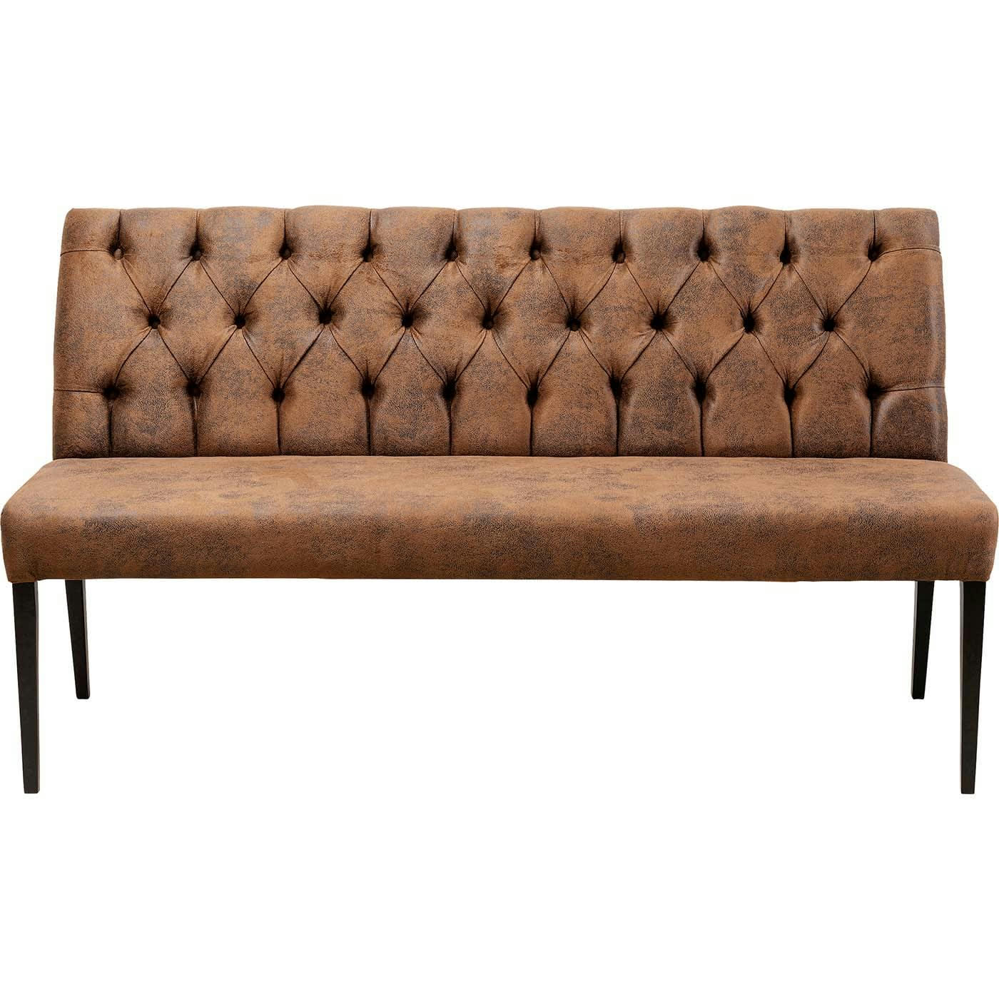 ECONO - Banquette 3 places marron en microfibre